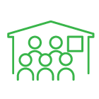Icon of a house with 5 people. Household Offset - 5+ people (18.2 tonnes of CO2-e)
