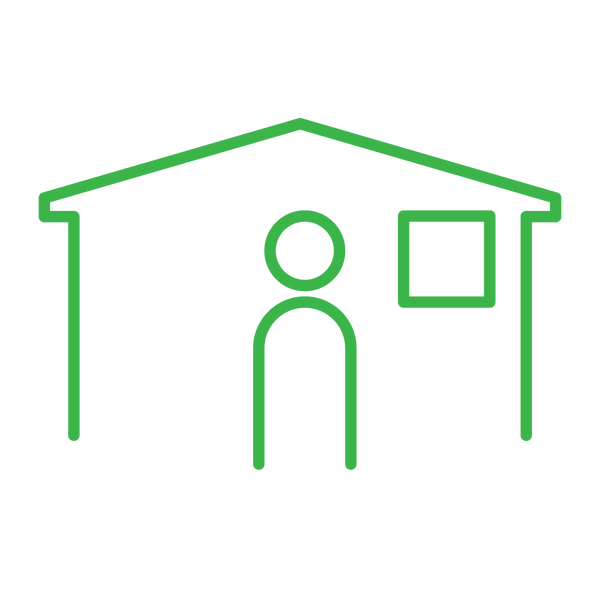 Icon of a house with 1 people. Household Offset - 1 person (7.8 tonnes of CO2-e)