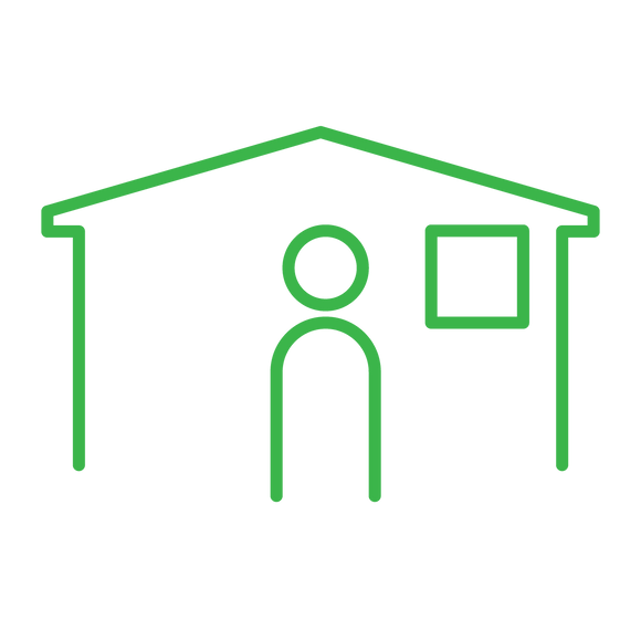 Icon of a house with 1 people. Household Offset - 1 person (7.8 tonnes of CO2-e)